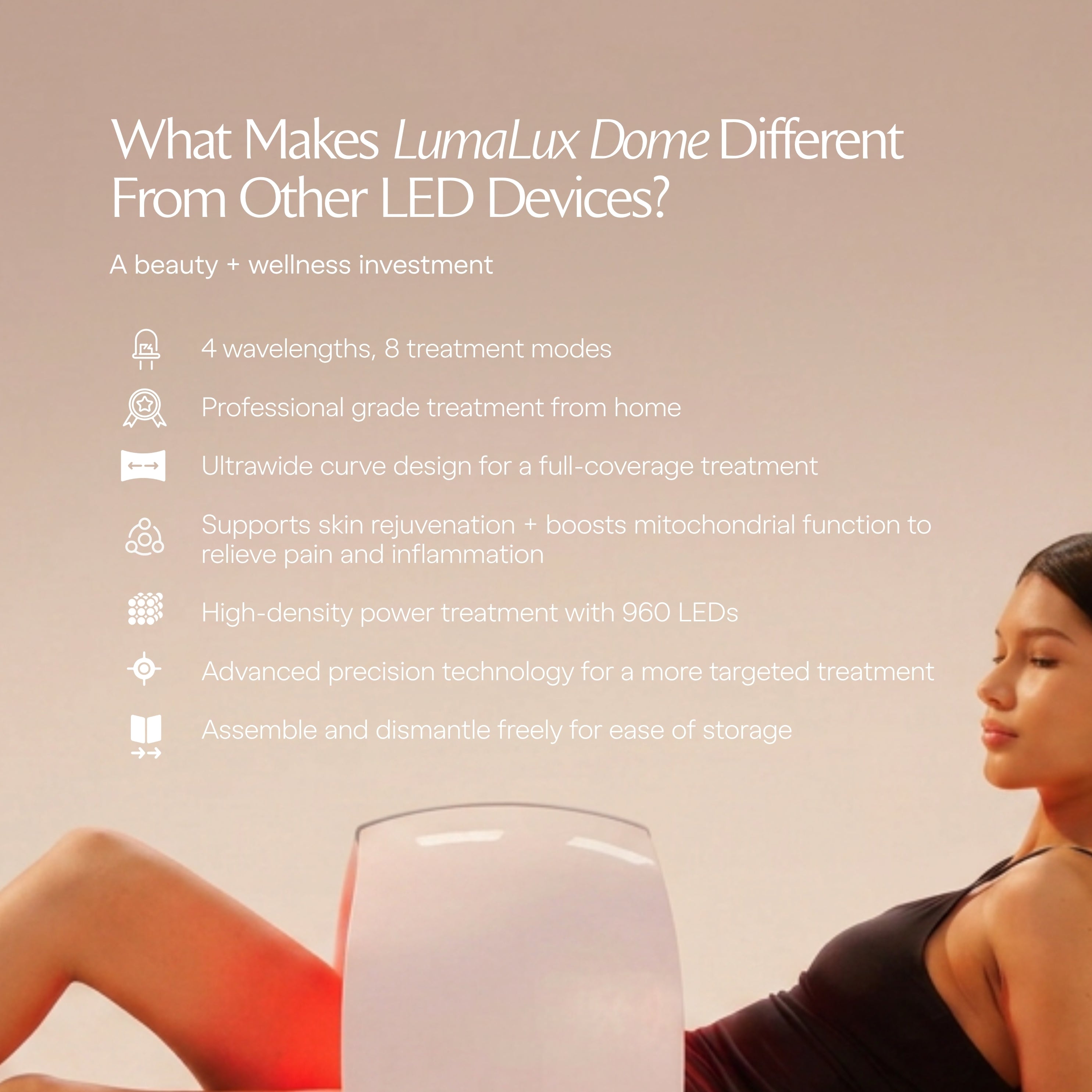 LumaLux Dome | Face & Body LED Red Light Therapy Device - Project E Beauty