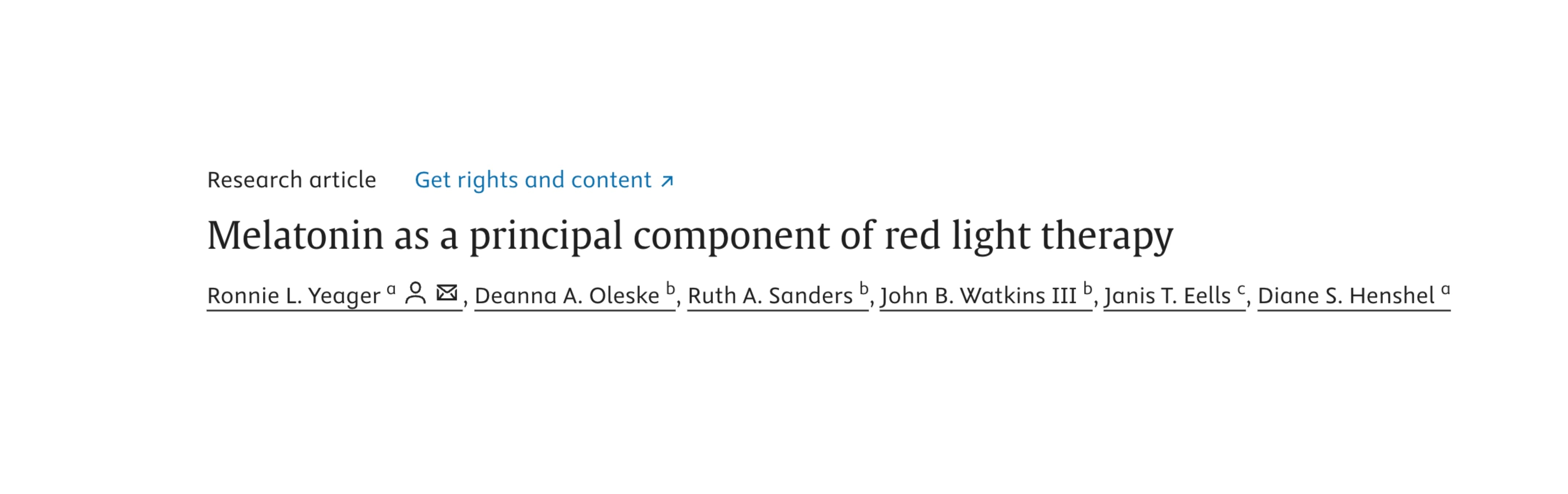 MELATONIN: A MAIN ACTIVE COMPONENT OF RED LIGHT THERAPY